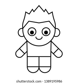 Cute cartoon character for game application. Little friend portrait. Isolated vector illustration.