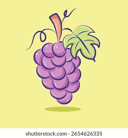 cute cartoon character grape for elements, sticker, and clipart vector