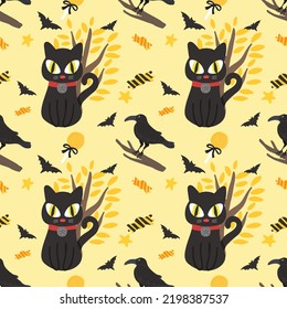 cute cartoon character halloween seamless design 
