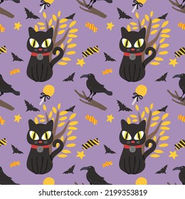 cute cartoon character halloween seamless design 