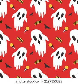 cute cartoon character halloween seamless design 