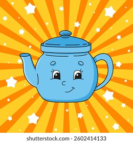 Cute cartoon character. Isolated on color background. Template for your design. Vector illustration.