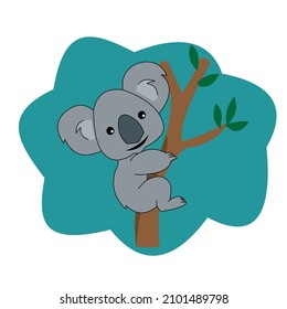 Cute cartoon character koala .