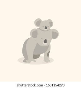 Cute Cartoon Charakter koala. Drucken Sie für eine Babydusche. Vektorillustration Druck der süßen koala Vektorillustration Illustration.