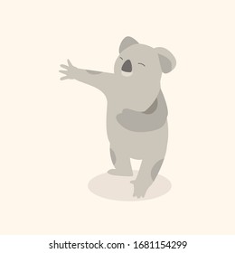 Cute Cartoon Charakter koala. Drucken Sie für eine Babydusche. Vektorillustration Druck der süßen koala Vektorillustration Illustration.