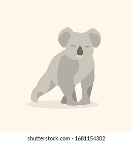 Cute cartoon character koala. Print for baby shower party. Vector print of cute koala vector illustration.