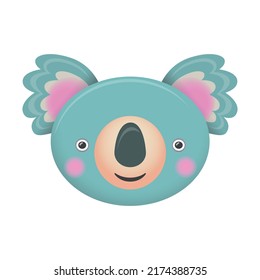 Cute cartoon character koala. Print for baby shower party. Vector print. Design for a fashionable T-shirt, greeting card, baby shower, children's room. Adorable Australian Animal