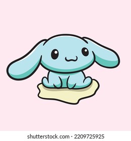 Personaje de caricatura lindo Mascota Diseño plano Diversión divertida