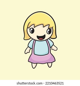 Cute Cartoon Character Mascot Flat Design Cute Funny Fun