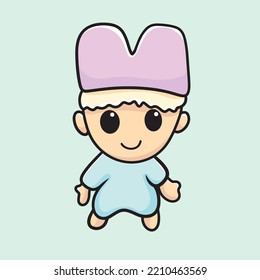 Cute Cartoon Character Mascot Flat Design Cute Funny Fun