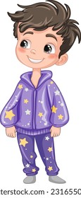 Cute cartoon character in pajamas illustration