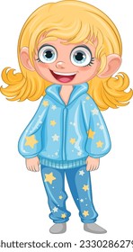 Cute cartoon character in pajamas illustration