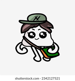 Cute cartoon character with school supplies illustration vector on white background.vector
