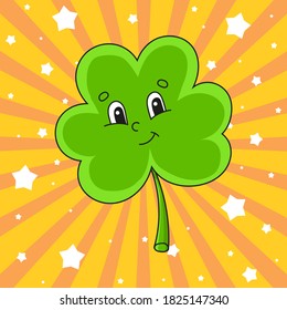 Cute cartoon character. St. Patrick's day. Colorful vector illustration. Isolated on color background. Template for your design.
