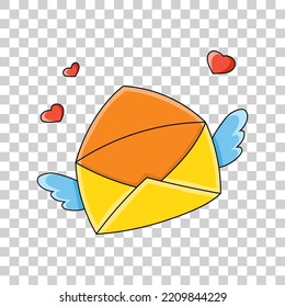 Cute cartoon character sticker. Isolated on transparent background. Design element. Vector illustration.