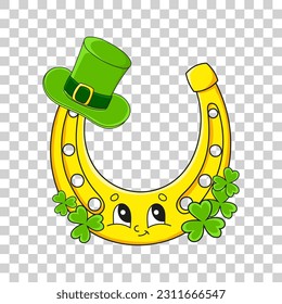 Cute cartoon character sticker. Isolated on transparent background. Design element. Vector illustration.