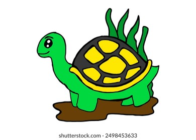 Personaje lindo de dibujos animados A Tortoise