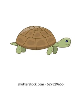 Cute Cartoon Character Turtle. Vector illustration