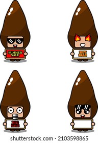 cute cartoon character vector cassava mascot costume set summer sale bundle collection