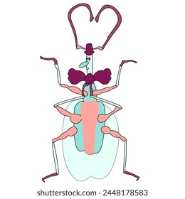 Cute cartoon character vector illustration. Funny forest or garden animals isolated on a white background. Insects, nature concept
