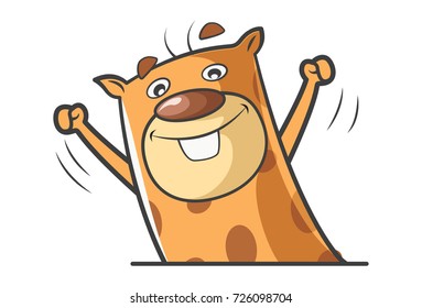 Cute Cartoon Character . vector Illustration. Isolated on white background.