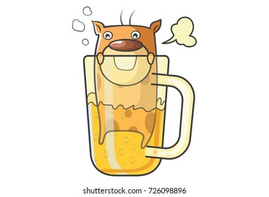 Cute Cartoon Character . vector Illustration. Isolated on white background.