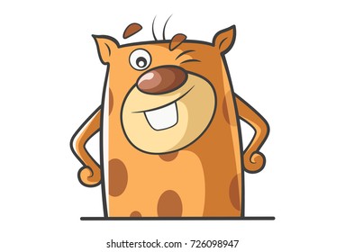 Cute Cartoon Character . vector Illustration. Isolated on white background.