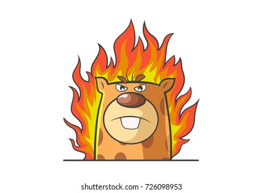 Cute Cartoon Character . vector Illustration. Isolated on white background.