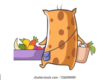 Cute Cartoon Character . vector Illustration. Isolated on white background.