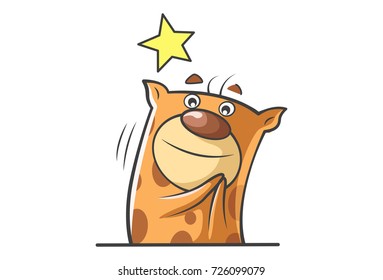 Cute Cartoon Character . vector Illustration. Isolated on white background.