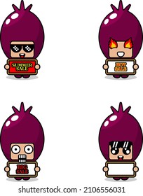 cute cartoon character vector onion vegetable mascot costume set summer sale bundle collection