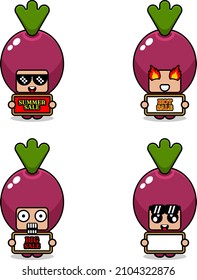 cute cartoon character vector sweet potato vegetable mascot costume set summer sale bundle collection