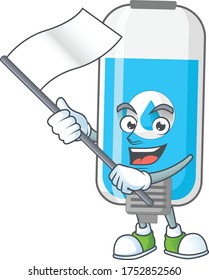 Cute Cartoon-Charakter-Wandleuchter mit weißer Flagge