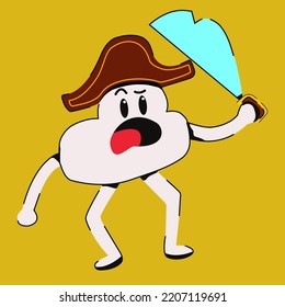 Cute cartoon characters of clouds. Mascots expressing emotions. Vector childrens illustration in flat design. Suitable for children book, t-shirt, appereal and other children product.