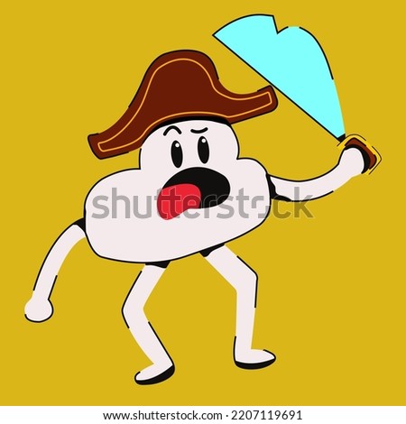 Cute cartoon characters of clouds. Mascots expressing emotions. Vector childrens illustration in flat design. Suitable for children book, t-shirt, appereal and other children product.