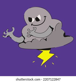 Cute cartoon characters of Cloudy. Mascots expressing emotions. Vector childrens illustration in flat design. Suitable for children book, t-shirt, appereal and other children product.