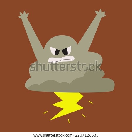 Cute cartoon characters of Cloudy. Mascots expressing emotions. Vector childrens illustration in flat design. Suitable for children book, t-shirt, appereal and other children product.