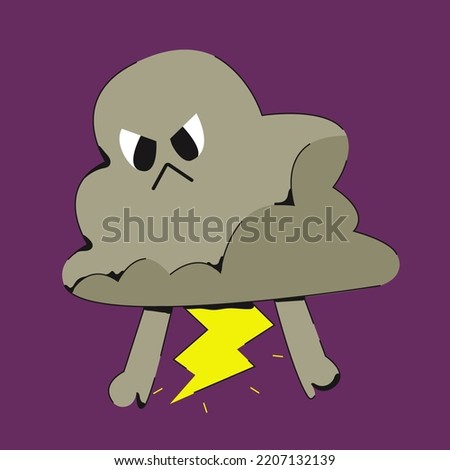 Cute cartoon characters of Cloudy. Mascots expressing emotions. Vector childrens illustration in flat design. Suitable for children book, t-shirt, appereal and other children prody