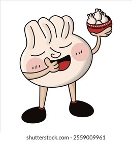 Cute cartoon characters mascot for fast food restaurant
