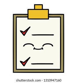 cute cartoon of a check list