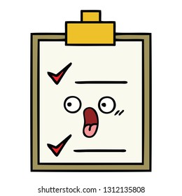 süßer Cartoon einer Checkliste