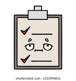 cute cartoon of a check list