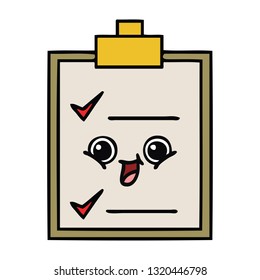 cute cartoon of a check list
