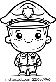 cute cartoon Cheerful Police Officer svg vector graphic svg
