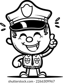 cute cartoon Cheerful Police Officer svg vector graphic svg