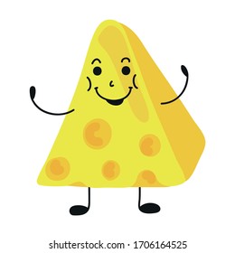 Cute cartoon cheese. Vector illustration