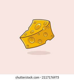 cute cartoon cheese. vector illustration for mascot logo or sticker