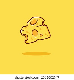 Cute cartoon cheese vector illustration with adorable characters. Bright colors and playful design make it suitable for posters, restaurant menus, branding, or stickers.