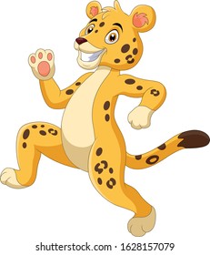 A cute cartoon cheetah running