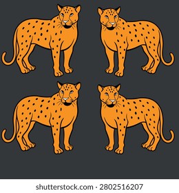 Cute cartoon cheetah vector